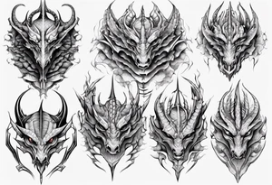 Dragon skin symmetrical tattoo idea