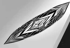 Forearm sleeve with empty diamond in the middle for men. tattoo idea