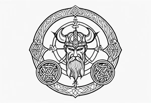 Basic viking tattoo with a symbolic 6 representing 6 brothers tattoo idea