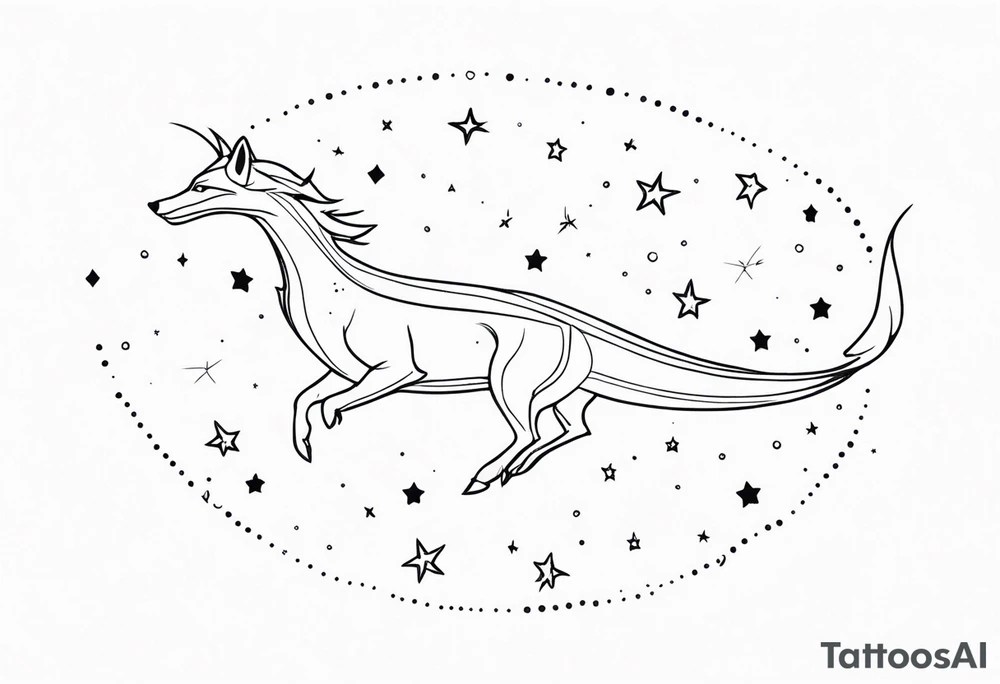 draco constellation with the stars not animals tattoo idea