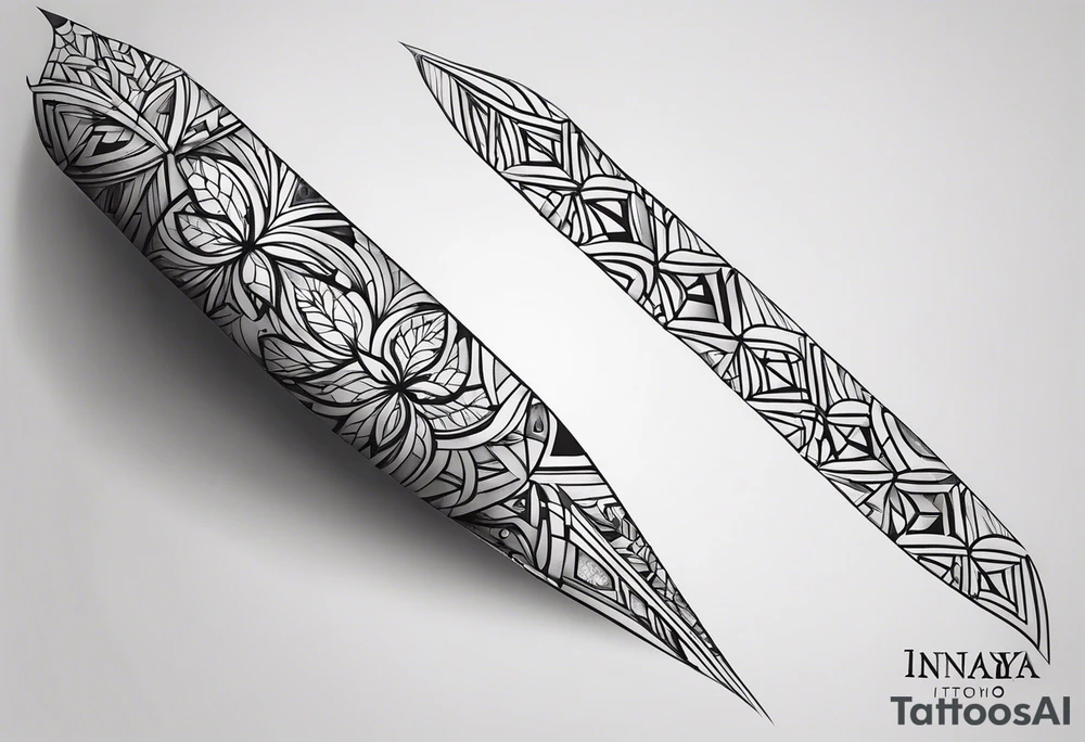 Надпись INAYA эстетично, тонко  с рыбой tattoo idea