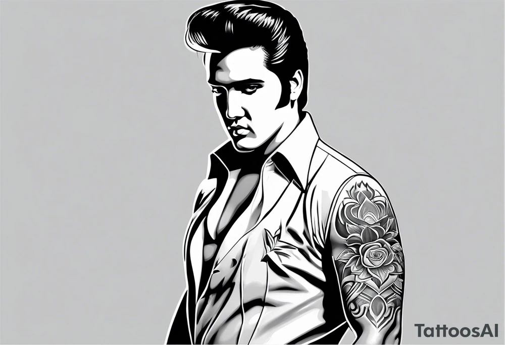 Elvis Full Body Pose simple tattoo idea