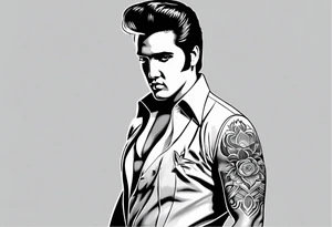 Elvis Full Body Pose simple tattoo idea