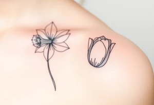 Daffodil and Tulip tattoo idea