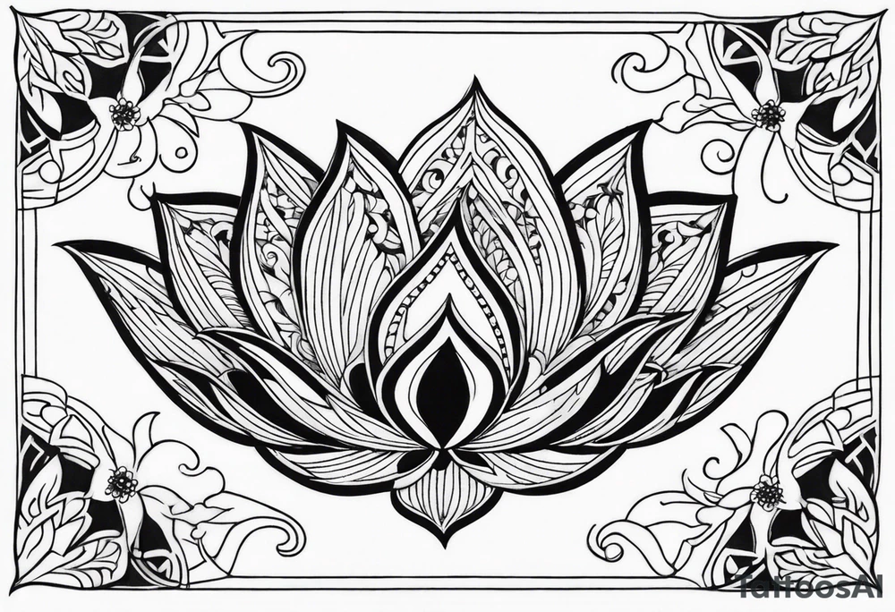 black, ivy,lotus, tattoo idea