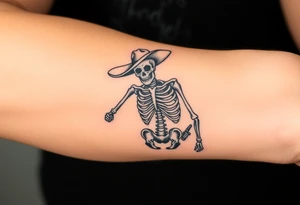 Detailed Skeleton cowboy tattoo idea