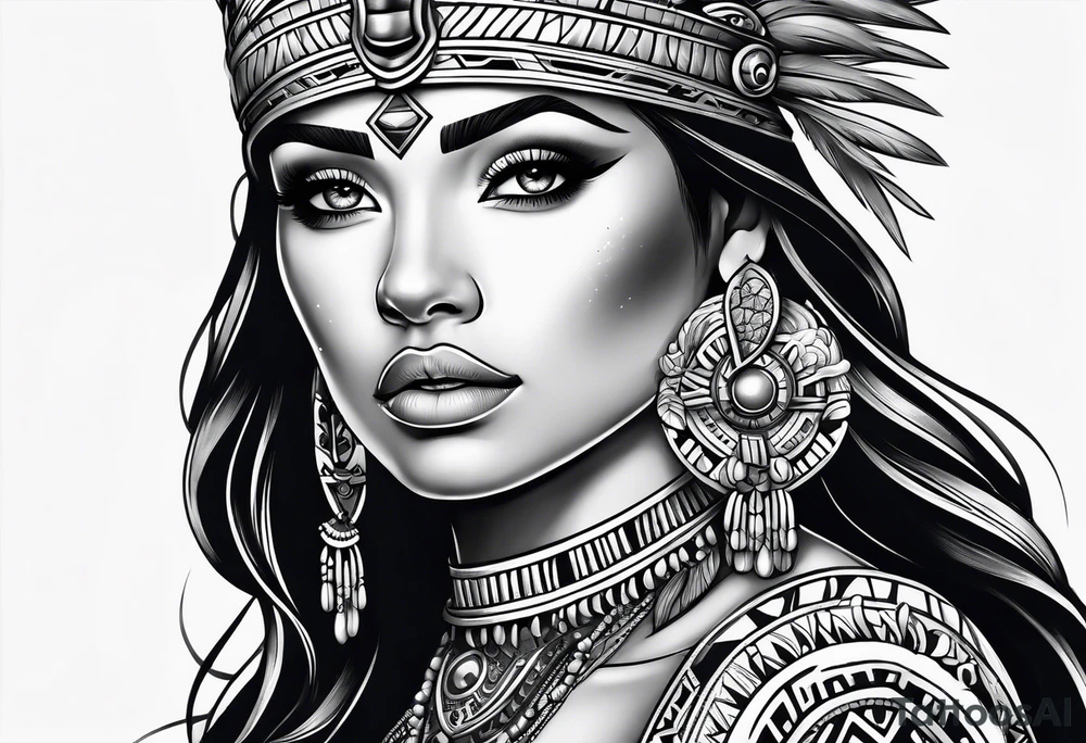 Aztec princess side princess tattoo idea