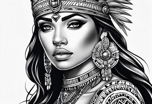 Aztec princess side princess tattoo idea
