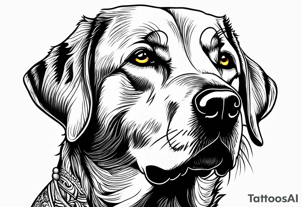 yellow Labrador retriever tattoo idea