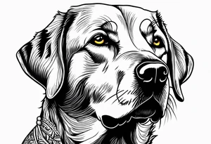 yellow Labrador retriever tattoo idea