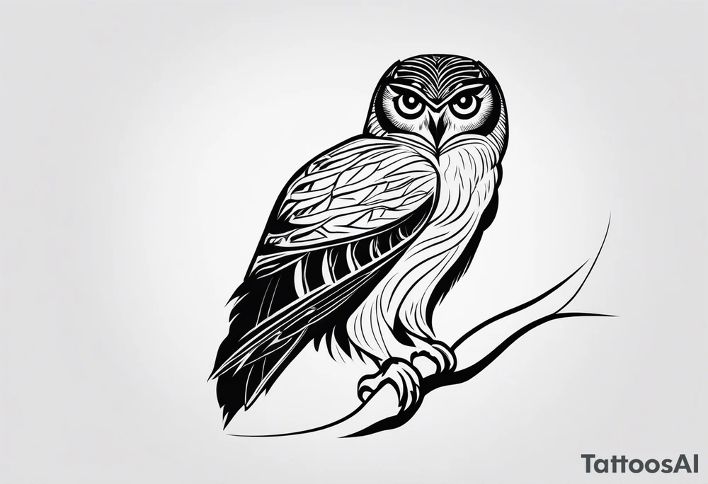 powerful owl, close-up tattoo idea