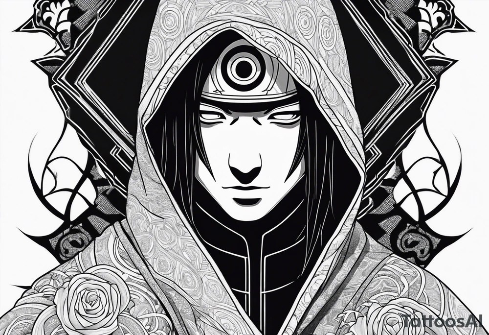 Itachi uchiha with ghost mask tattoo idea