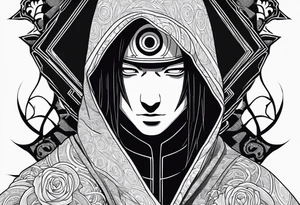 Itachi uchiha with ghost mask tattoo idea