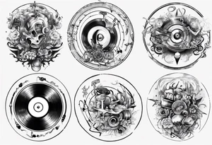 sound music disc jokey tattoo idea
