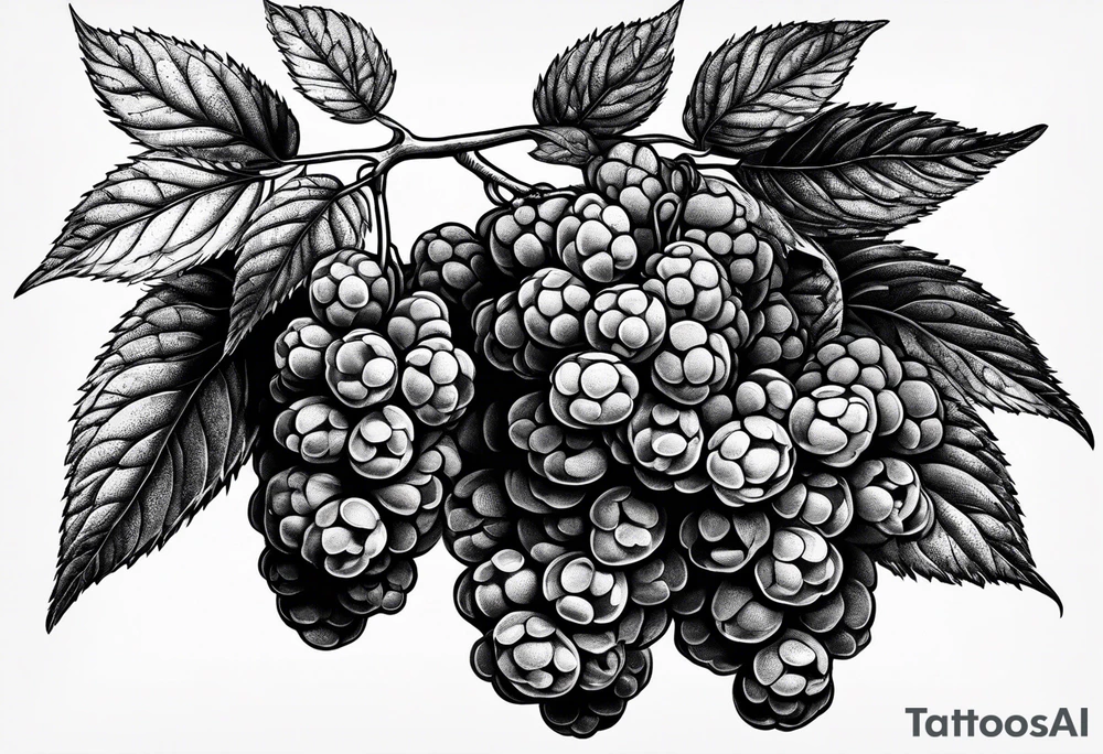 a thick long raspberry branch that is hanging upside down tattoo idea