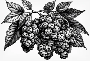 a thick long raspberry branch that is hanging upside down tattoo idea
