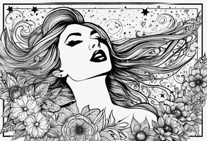 The Taylor Swift lyrics “There’s glitter in the floor after the party…” with sparkle designs tattoo idea