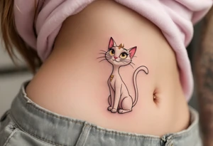 This tattoo of Marie in creamy white with pink details is pure The Aristocats magic. tattoo idea