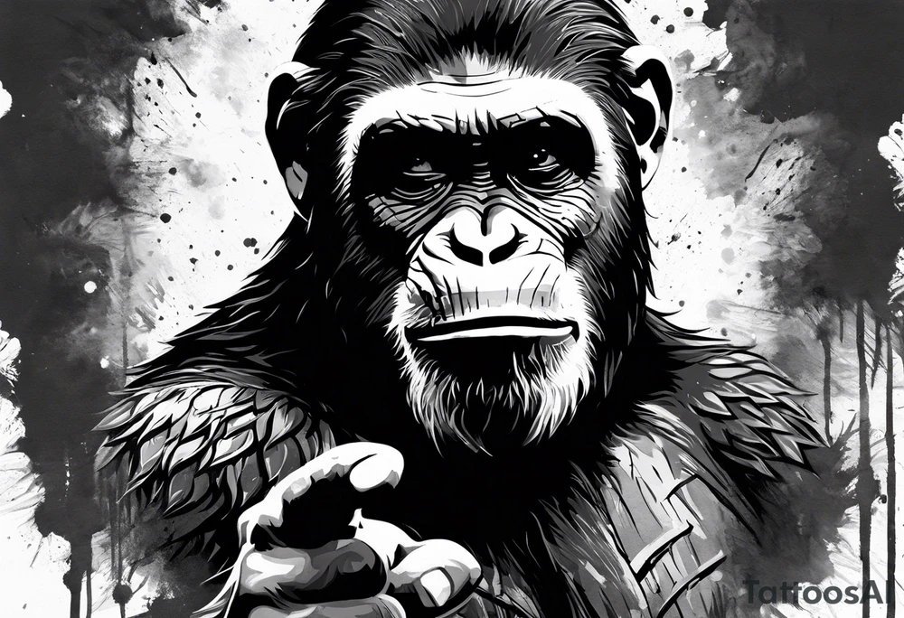 Caeser from the movie planet of the apes tattoo idea