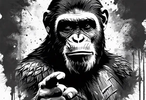 Caeser from the movie planet of the apes tattoo idea