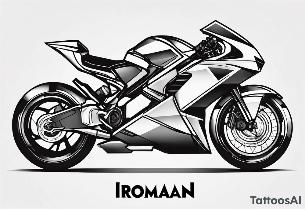 I want an ironman logo outlined with a triangle. off of the three points, i want the word adaptability and a swimmer, the word discipline and a bike, and the word determination and a runner tattoo idea