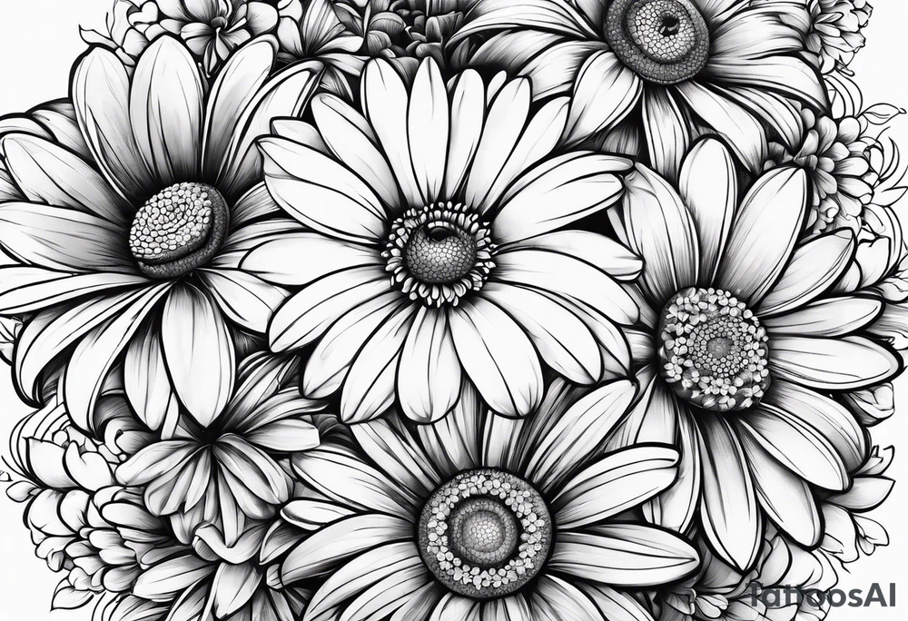 kids names with daisys tattoo idea