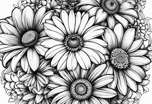 kids names with daisys tattoo idea
