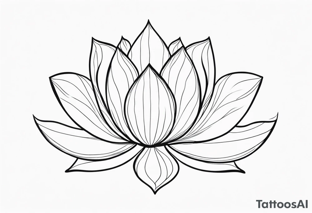white lotus flower outline tattoo idea