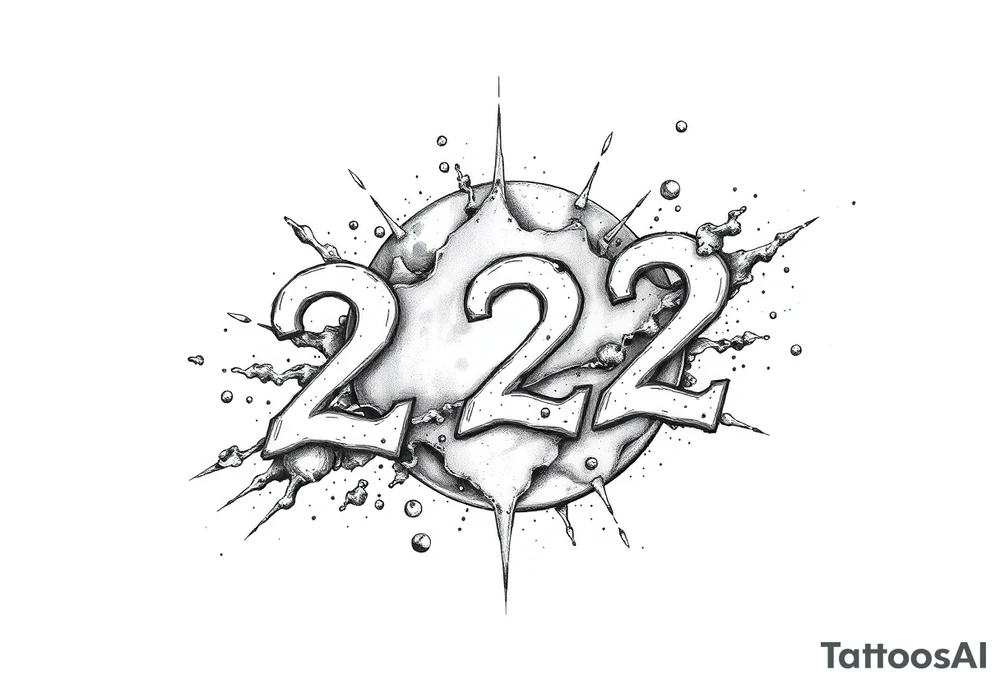 number 222 planetary stardust tattoo idea