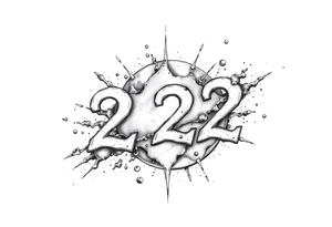 number 222 planetary stardust tattoo idea