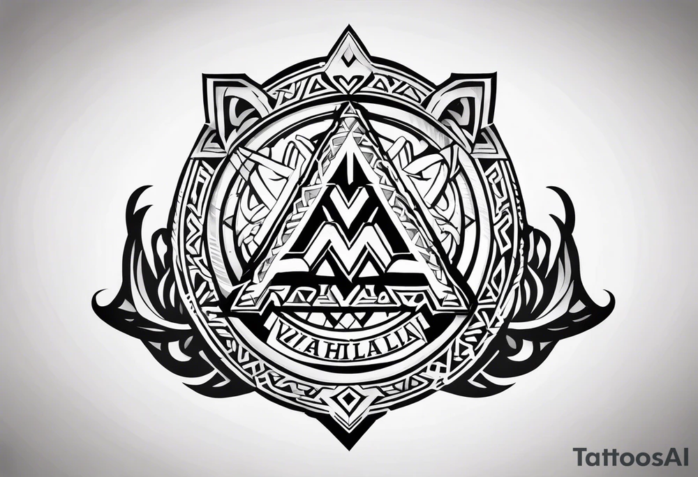 Valhalla shield valknut sword axe tattoo idea