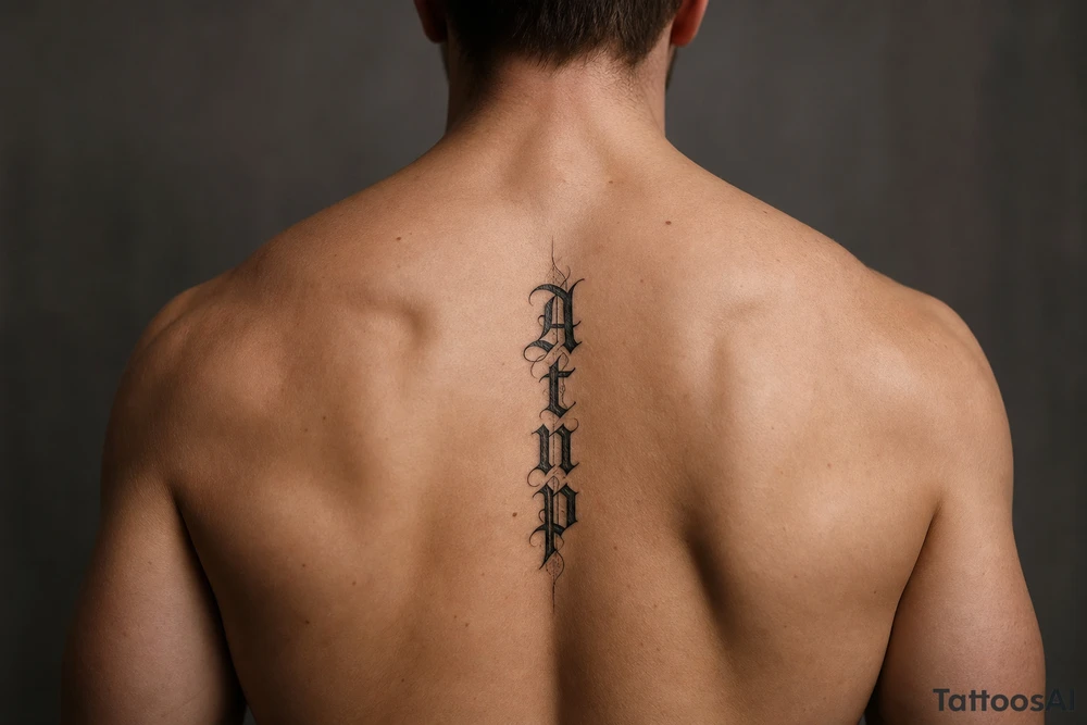 Atnp in old English calligraphy up
and down tattoo idea