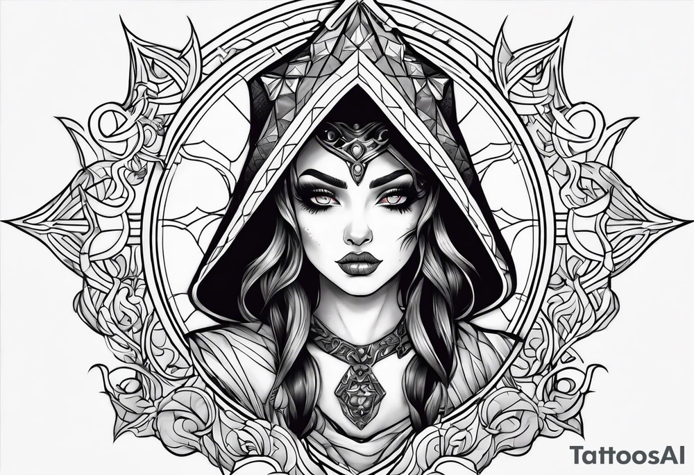 Gothic toon like neo transgender greydcslr witch demon tattoo idea