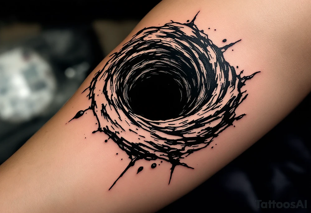 A dark hole sucking everything tattoo idea
