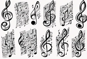 Music sheet linesand one of the lines says Dream Out Loud, and musical notes that go up the arm. tattoo idea