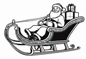 Sleigh Full of Gifts with santa tattoo idea
