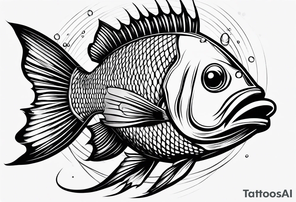 Pinstripe fish tattoo idea