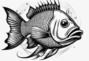 Pinstripe fish tattoo idea