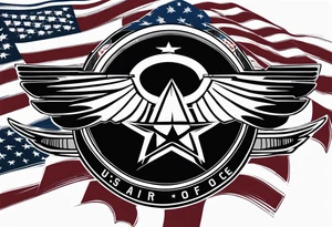 American flag and U.S. Air Force tattoo idea