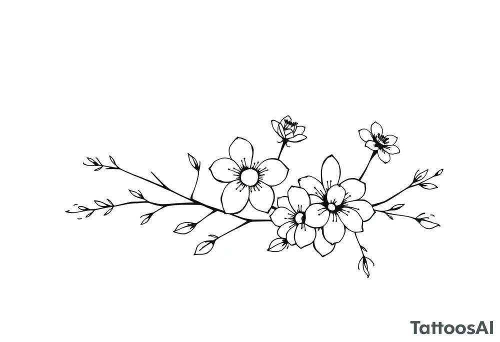 ornaments of flowers tattoo idea