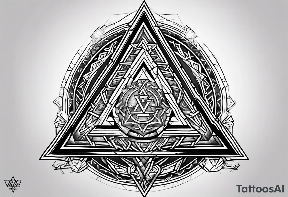 vegvisir valknut breaking tattoo idea