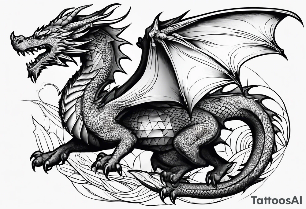 Small Dragon after a war tattoo idea