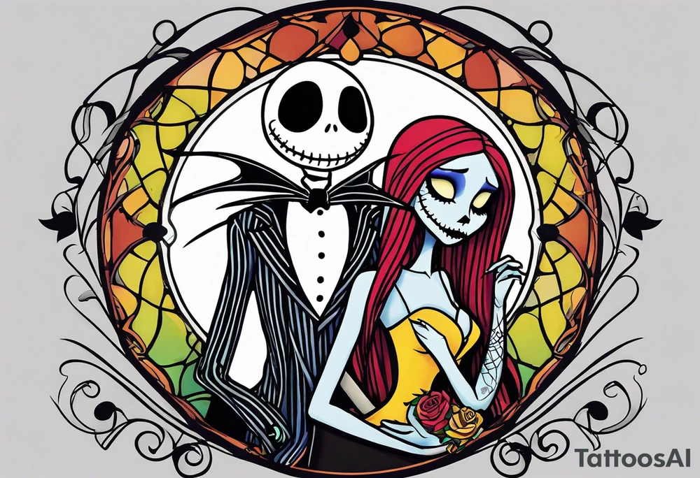 Nightmare before Christmas jack and sally tattoo idea