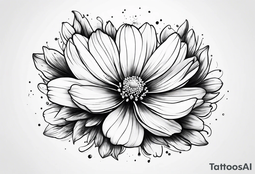 cosmos flower tattoo idea