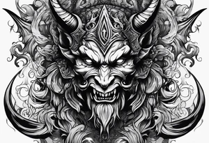 Demon holding a head tattoo idea