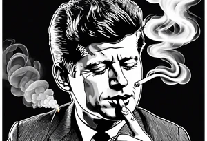 john f kennedy smoking cigarette tattoo idea