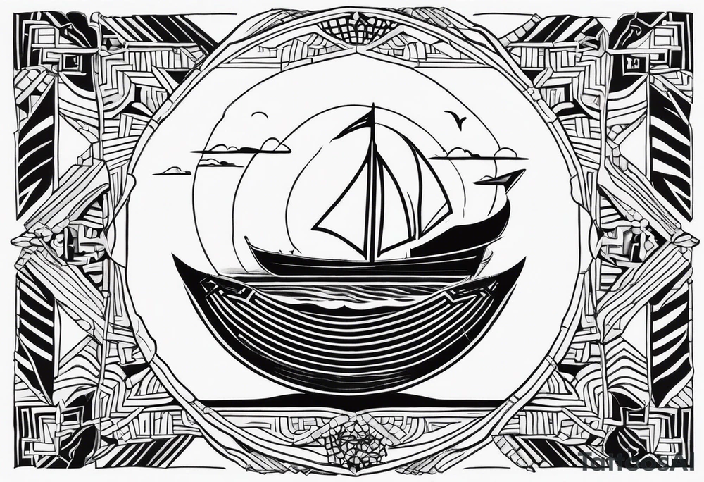 guam theme, modern, minimalist tattoo idea