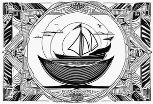 guam theme, modern, minimalist tattoo idea