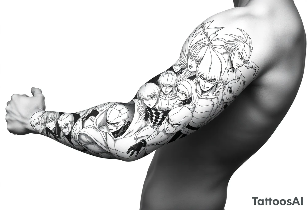 12 or more anime characters in their powerful form tattoo idea