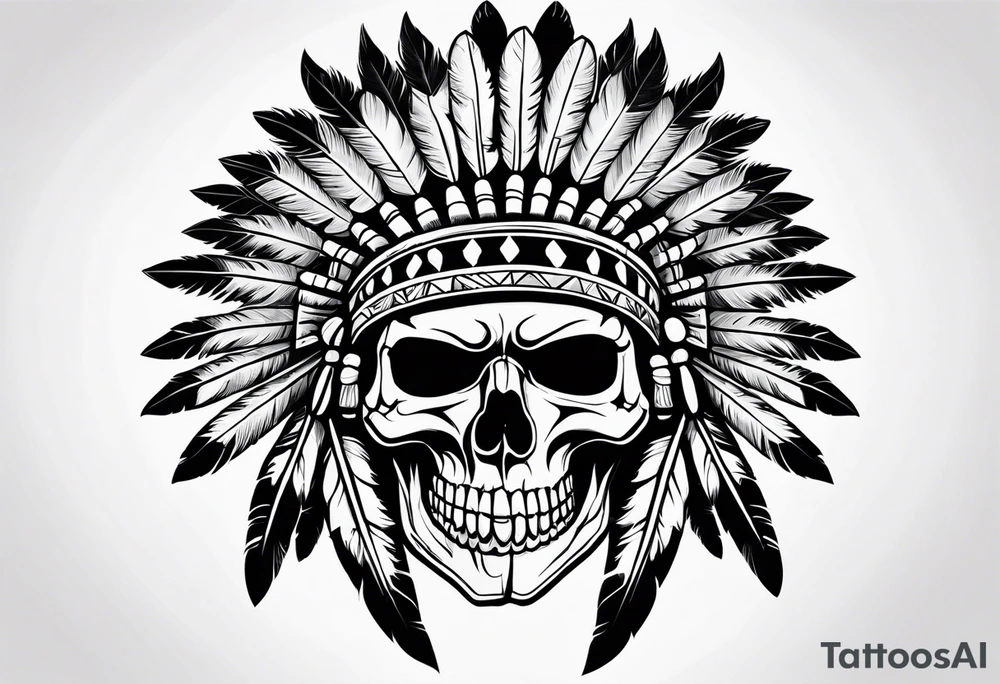 Native American skull tattoo idea